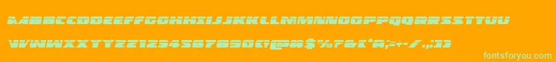 フォントPolicecruiserlasital – オレンジの背景に緑のフォント