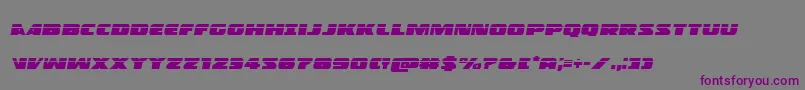 フォントPolicecruiserlasital – 紫色のフォント、灰色の背景
