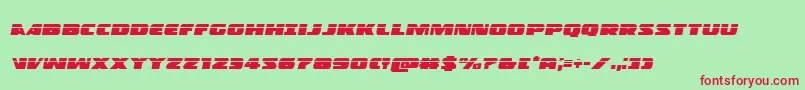 フォントPolicecruiserlasital – 赤い文字の緑の背景