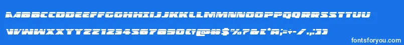 フォントPolicecruiserlasital – 青い背景に白い文字