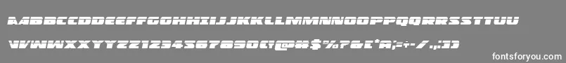 Policecruiserlasital-Schriftart – Weiße Schriften auf grauem Hintergrund