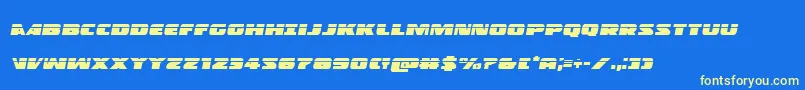 フォントPolicecruiserlasital – 黄色の文字、青い背景