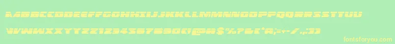 Policecruiserlasital-fontti – keltaiset fontit vihreällä taustalla