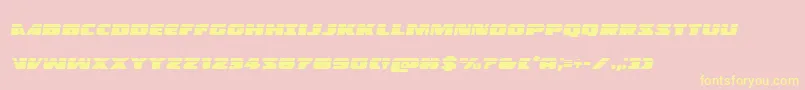 Policecruiserlasital-Schriftart – Gelbe Schriften auf rosa Hintergrund