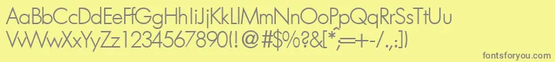 Шрифт FunctiontwolightRegularDb – серые шрифты на жёлтом фоне