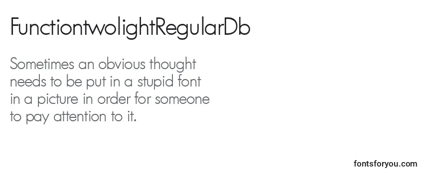 FunctiontwolightRegularDb Font
