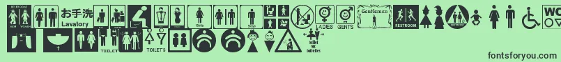 Fonte RestroomSignsTfb – fontes pretas em um fundo verde