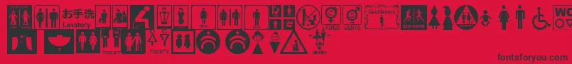 RestroomSignsTfb Font – Black Fonts on Red Background