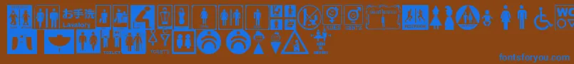 RestroomSignsTfb Font – Blue Fonts on Brown Background