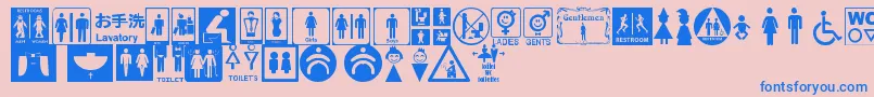 Шрифт RestroomSignsTfb – синие шрифты на розовом фоне