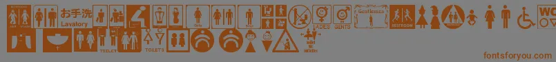 Fonte RestroomSignsTfb – fontes marrons em um fundo cinza