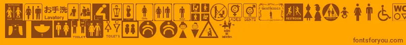 Fonte RestroomSignsTfb – fontes marrons em um fundo laranja