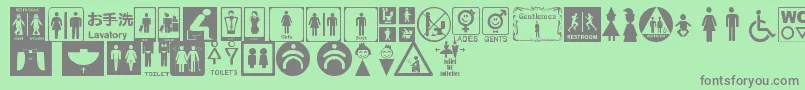 RestroomSignsTfb Font – Gray Fonts on Green Background