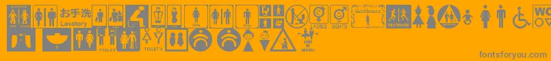 Шрифт RestroomSignsTfb – серые шрифты на оранжевом фоне
