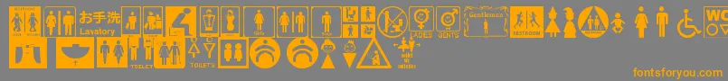 RestroomSignsTfb Font – Orange Fonts on Gray Background