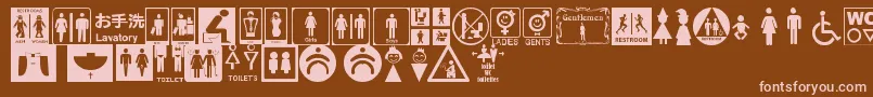 Saiba mais sobre a fonte RestroomSignsTfb Fonte RestroomSignsTfb – fontes rosa em um fundo marrom