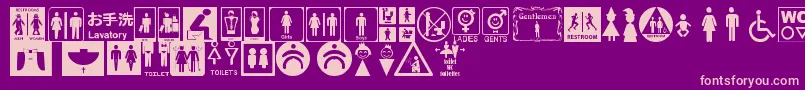 RestroomSignsTfb Font – Pink Fonts on Purple Background