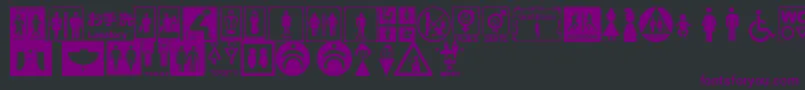 RestroomSignsTfb Font – Purple Fonts on Black Background
