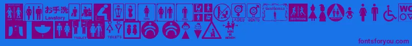 RestroomSignsTfb Font – Purple Fonts on Blue Background