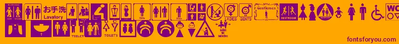 RestroomSignsTfb Font – Purple Fonts on Orange Background