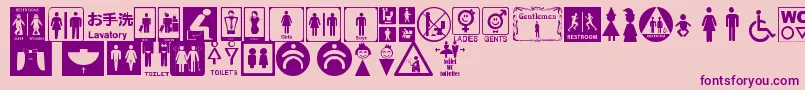 Saiba mais sobre a fonte RestroomSignsTfb Fonte RestroomSignsTfb – fontes roxas em um fundo rosa