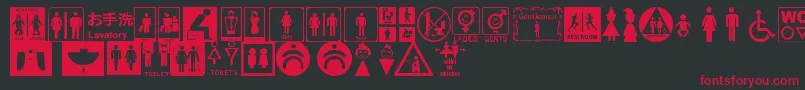 Czcionka RestroomSignsTfb – czerwone czcionki na czarnym tle
