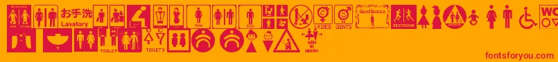 RestroomSignsTfb Font – Red Fonts on Orange Background