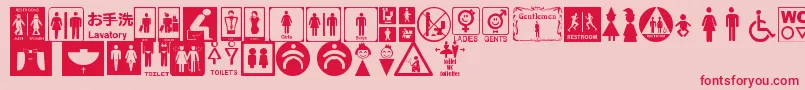 RestroomSignsTfb Font – Red Fonts on Pink Background