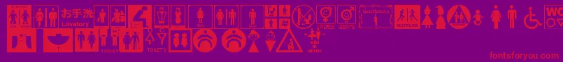 RestroomSignsTfb Font – Red Fonts on Purple Background