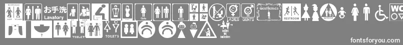 フォントRestroomSignsTfb – 灰色の背景に白い文字