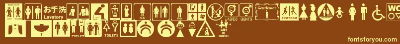 RestroomSignsTfb Font – Yellow Fonts on Brown Background