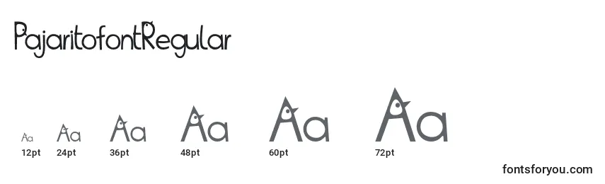 Размеры шрифта PajaritofontRegular
