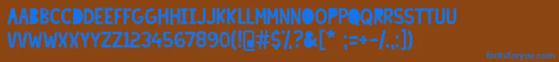 LazySundayRegular Font – Blue Fonts on Brown Background