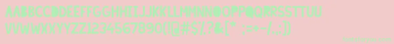 LazySundayRegular Font – Green Fonts on Pink Background