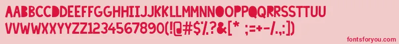 LazySundayRegular Font – Red Fonts on Pink Background