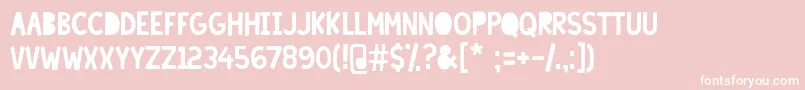 フォントLazySundayRegular – ピンクの背景に白い文字