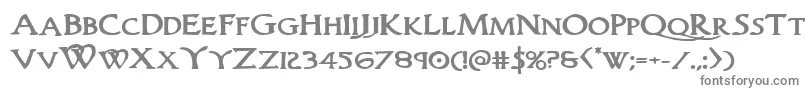 Woodgodboldexpand-Schriftart – Graue Schriften auf weißem Hintergrund