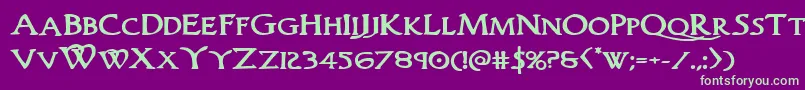 Woodgodboldexpand Font – Green Fonts on Purple Background