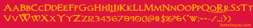 Woodgodboldexpand Font – Orange Fonts on Red Background