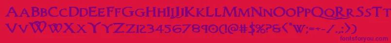 Woodgodboldexpand Font – Purple Fonts on Red Background