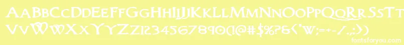 Woodgodboldexpand Font – White Fonts on Yellow Background