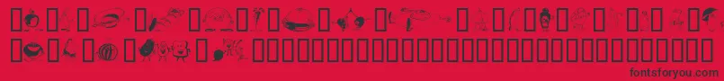Yummi Font – Black Fonts on Red Background