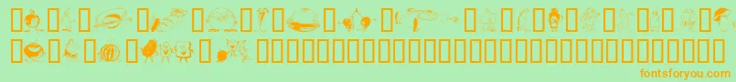 Yummi Font – Orange Fonts on Green Background