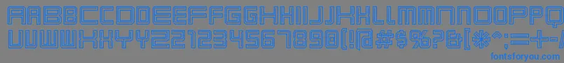 フォントKarnivoreTecca – 灰色の背景に青い文字