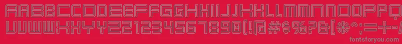 KarnivoreTecca-Schriftart – Graue Schriften auf rotem Hintergrund