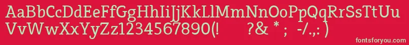 フォントEfja – 赤い背景に緑の文字