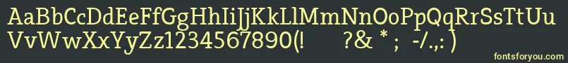 フォントEfja – 黒い背景に黄色の文字