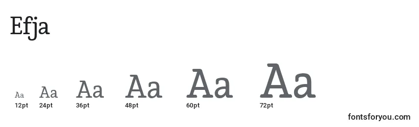 Размеры шрифта Efja