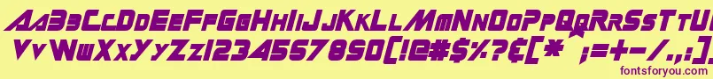 GinRaiItalic Font – Purple Fonts on Yellow Background