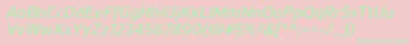 NuorderDemibolditalic Font – Green Fonts on Pink Background